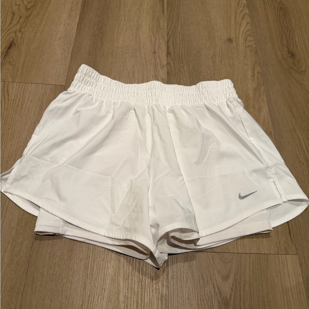 NWOT Nike White Athletic Shorts- Dri fit Running Shorts